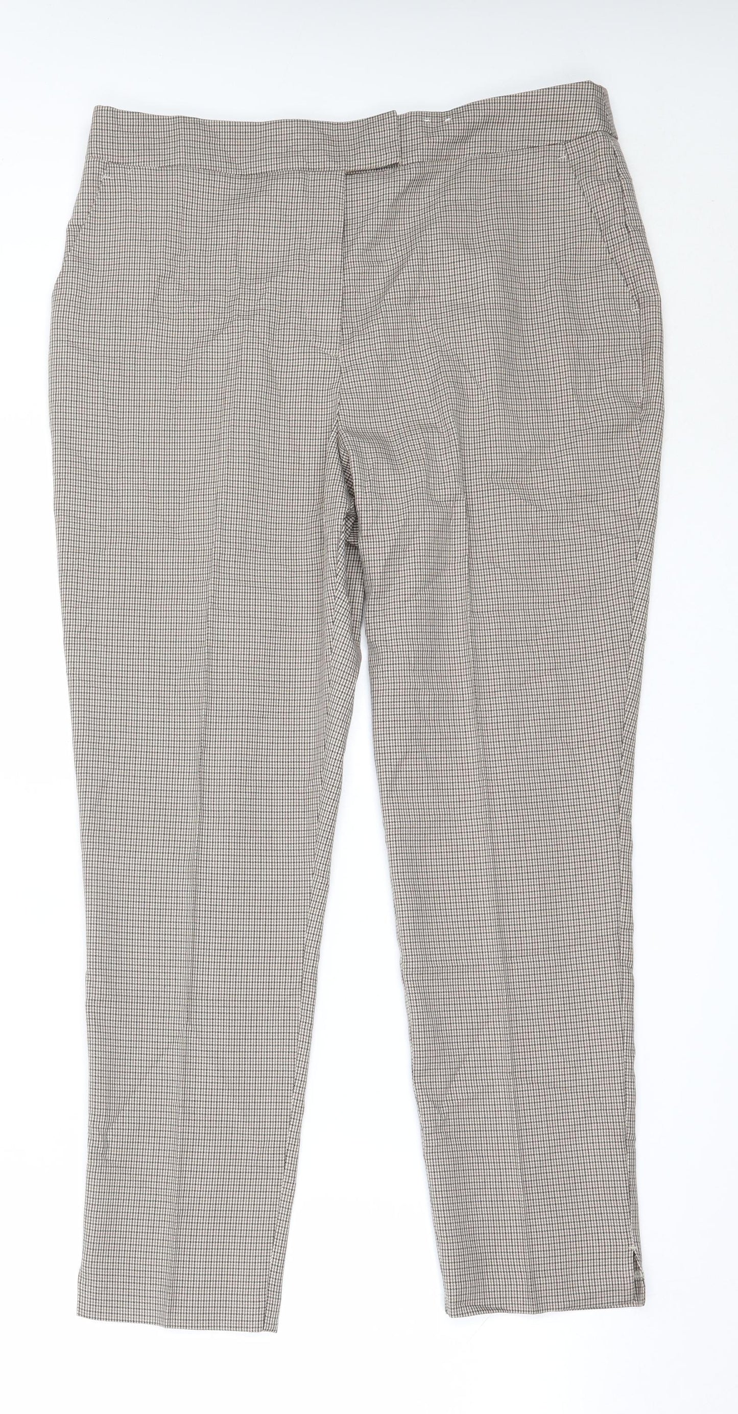 F&F Womens Beige  Polyester Trousers  Size 14 L27 in Regular