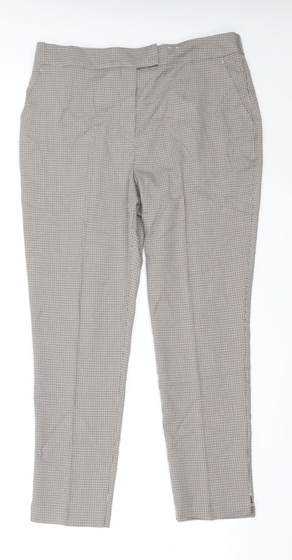 F&F Womens Beige  Polyester Trousers  Size 14 L27 in Regular