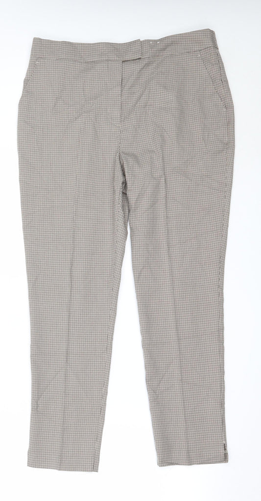 F&F Womens Beige  Polyester Trousers  Size 14 L27 in Regular