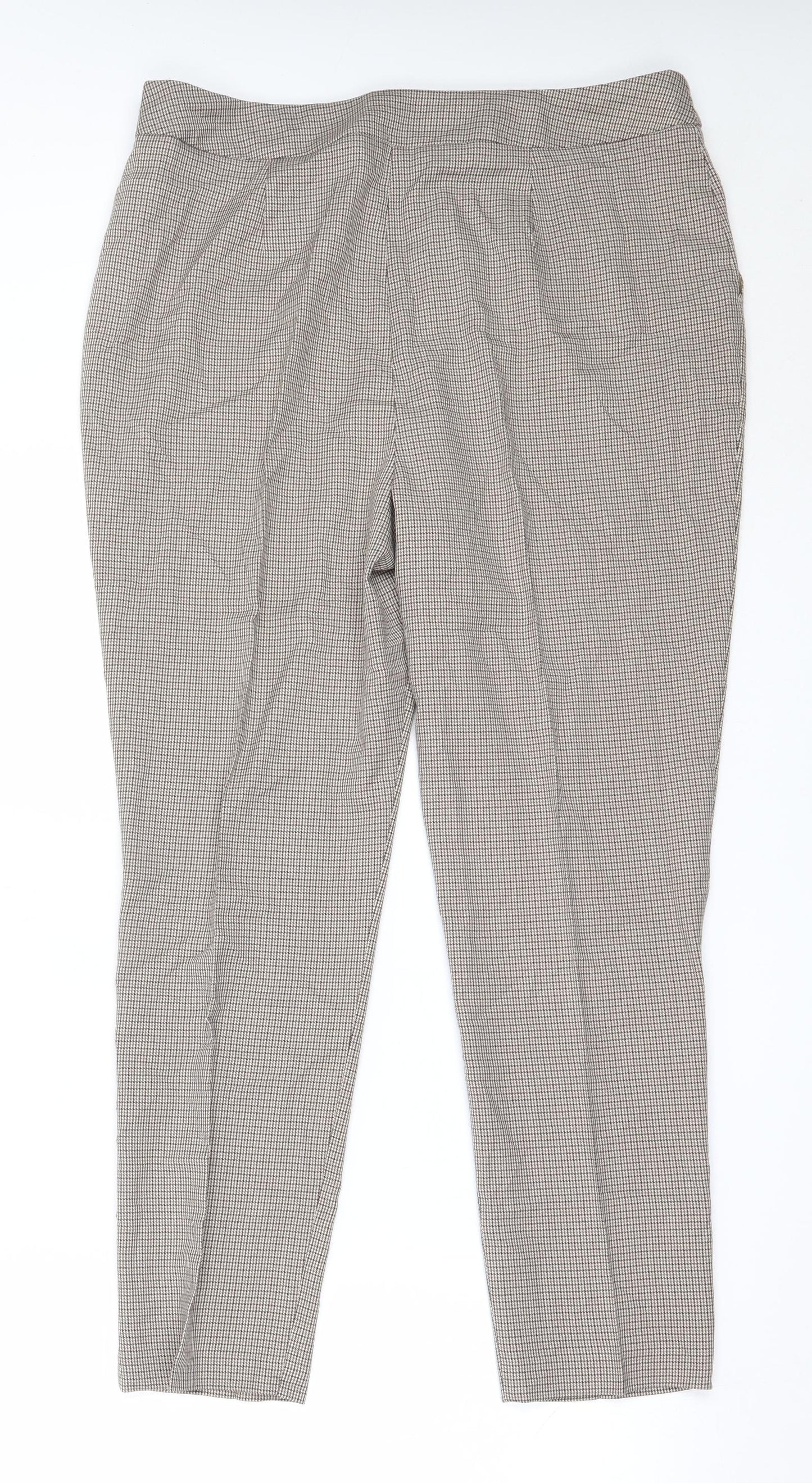 F&F Womens Beige  Polyester Trousers  Size 14 L27 in Regular