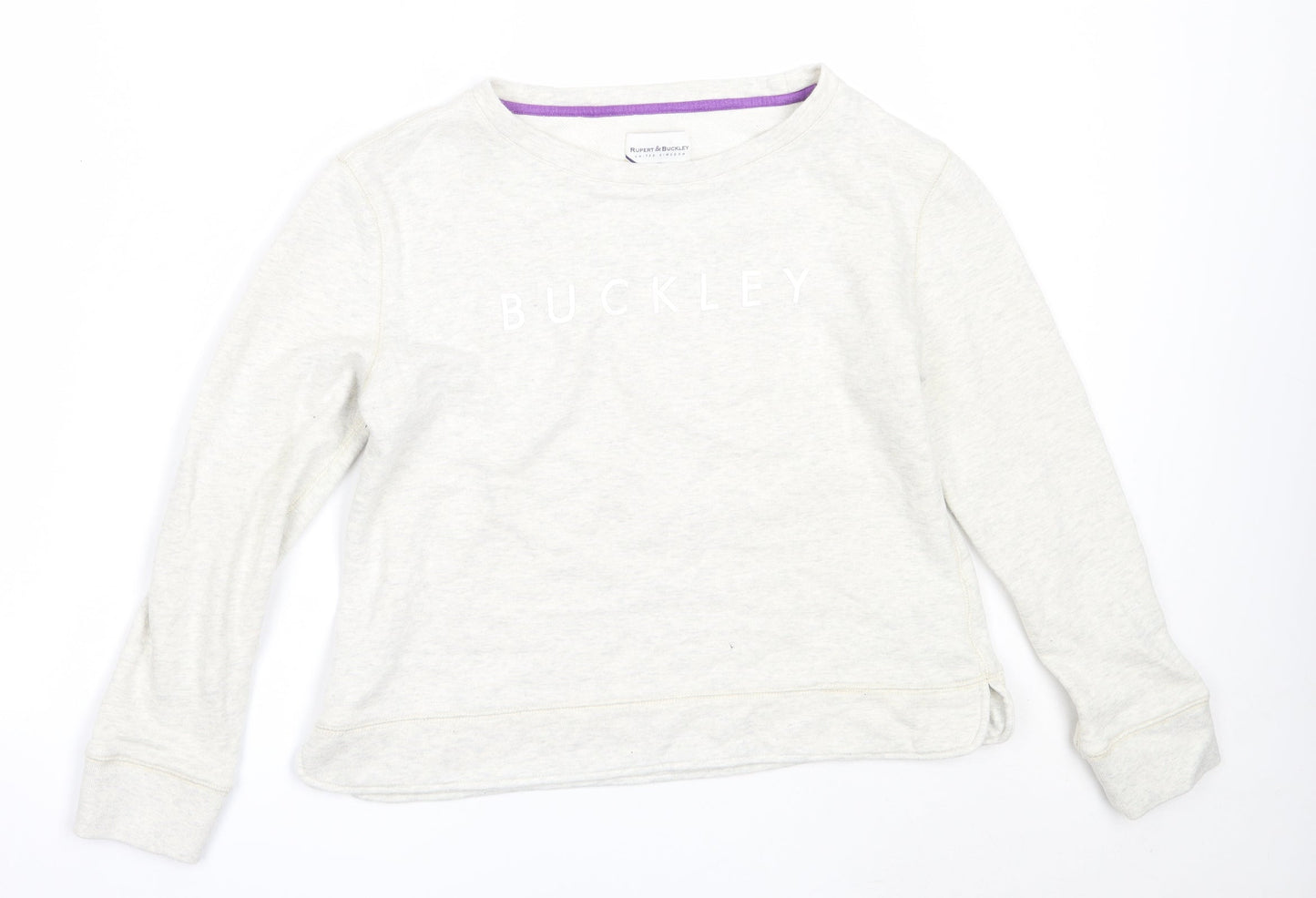Rupert & Buckley Womens Grey  Cotton Pullover Sweatshirt Size 14