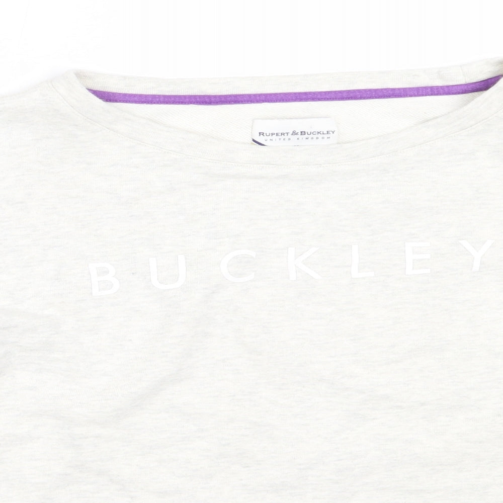 Rupert & Buckley Womens Grey  Cotton Pullover Sweatshirt Size 14