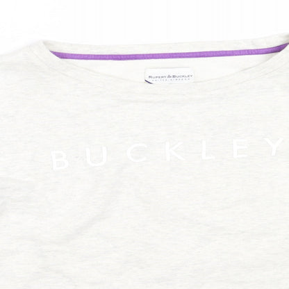 Rupert & Buckley Womens Grey  Cotton Pullover Sweatshirt Size 14