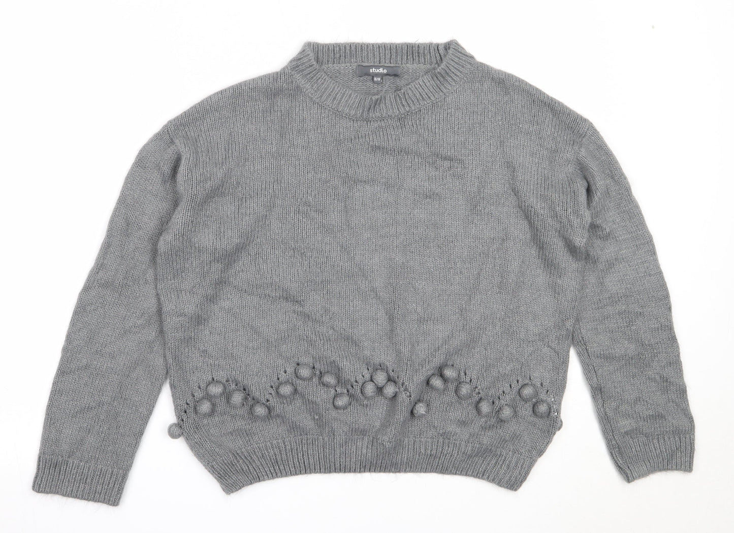 Womens UK Size 16 Studio Grey Pullover Jumper