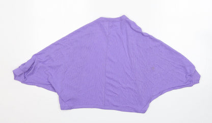 H&M Girls Purple V-Neck  Polyester Cardigan Jumper Size 11-12 Years
