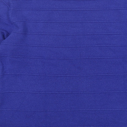 Mudflower Womens Blue Round Neck  Acrylic Pullover Jumper Size M