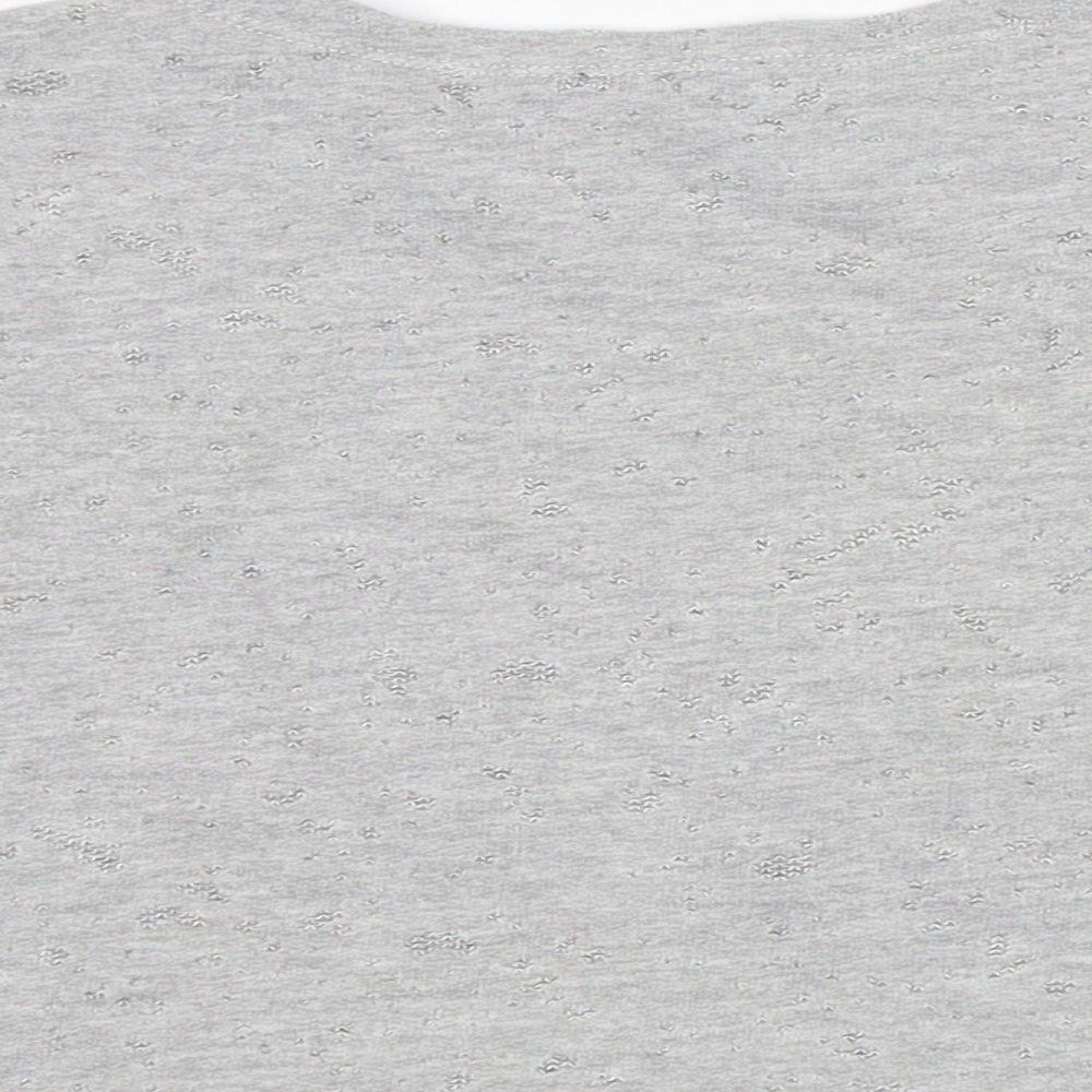 Sisley Girls Grey Round Neck  Cotton Pullover Jumper Size 6-7 Years