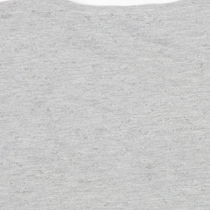 Sisley Girls Grey Round Neck  Cotton Pullover Jumper Size 6-7 Years