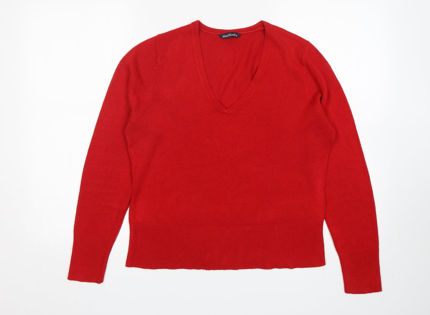 Womens UK Size M Sarah Hamilton Red Pullover Jumper