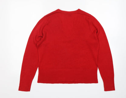 Womens UK Size M Sarah Hamilton Red Pullover Jumper