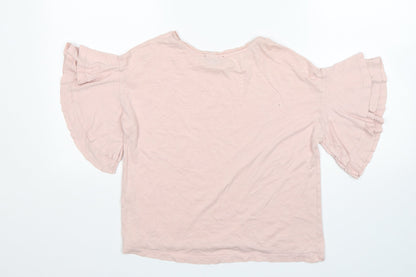Womens UK Size 8 New Look Pink Basic T-Shirt