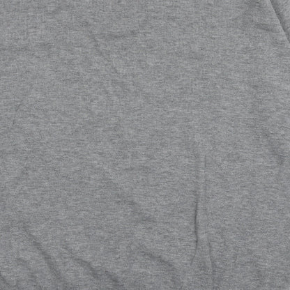 kudo Mens Grey V-Neck  Acrylic Pullover Jumper Size M
