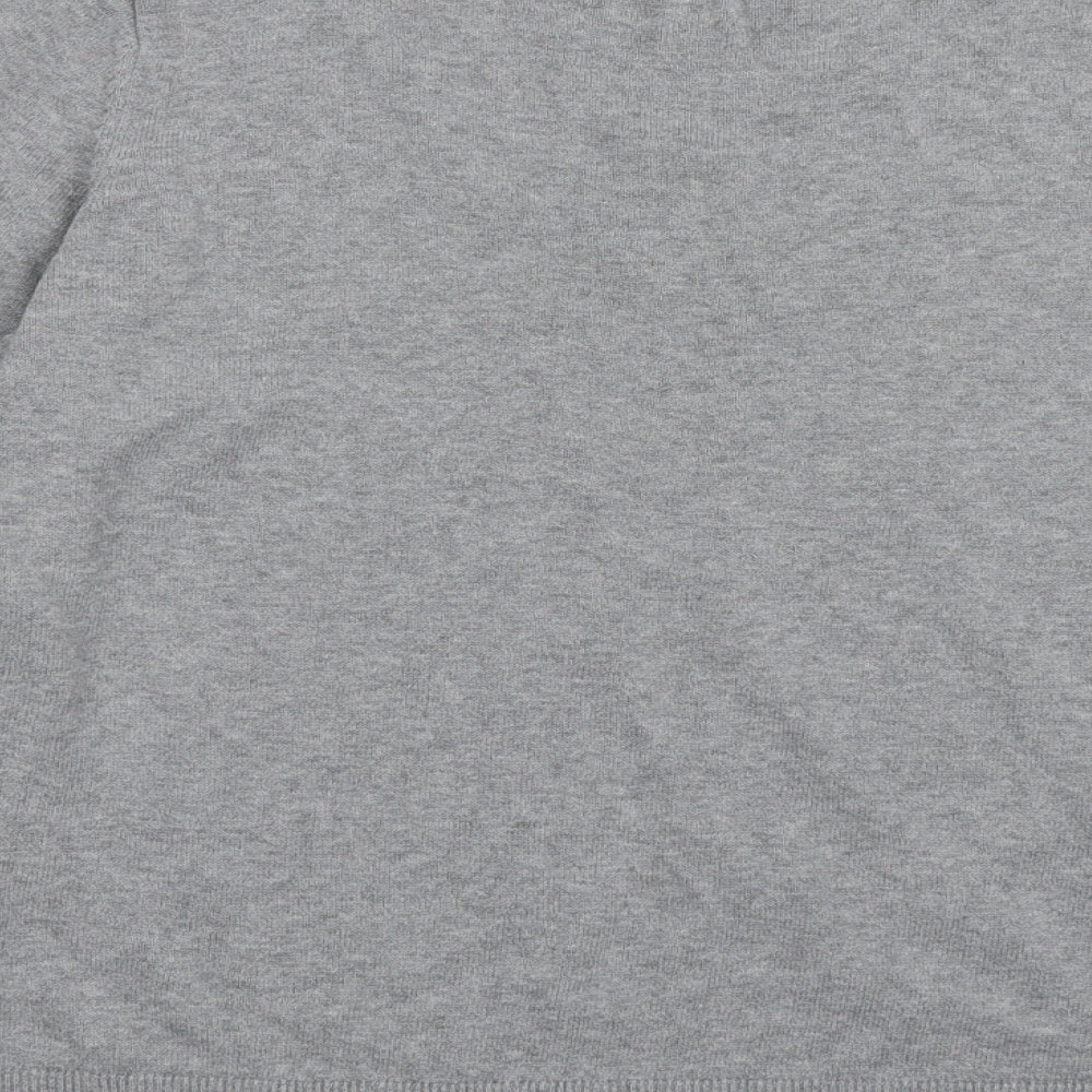 Avenue Womens Grey Crew Neck  Cotton Pullover Jumper Size 16