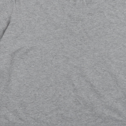 Avenue Womens Grey Crew Neck  Cotton Pullover Jumper Size 16