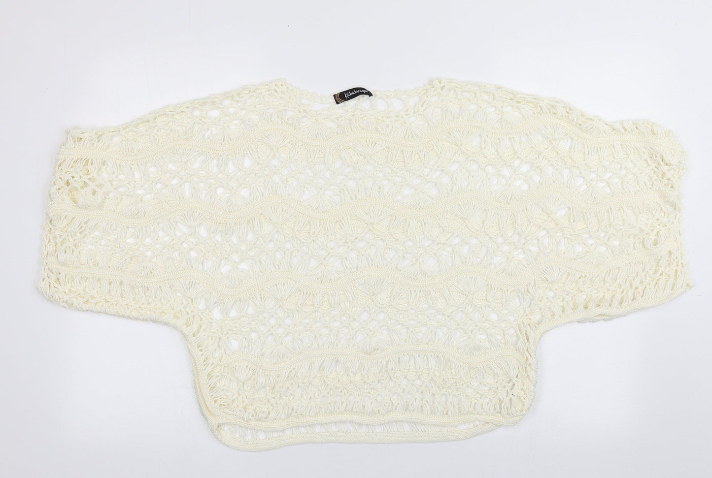 Kaleidoscope Womens White Geometric Acrylic Pullover Sweatshirt Size L  Pullover