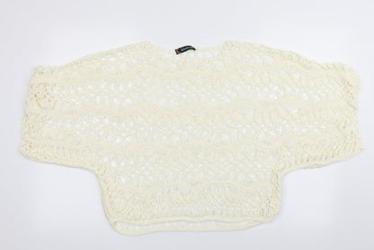 Kaleidoscope Womens White Geometric Acrylic Pullover Sweatshirt Size L  Pullover