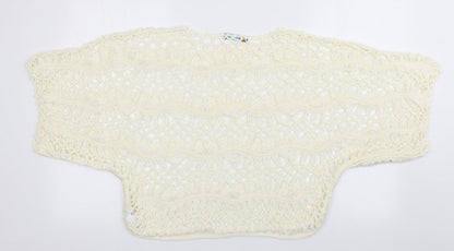 Kaleidoscope Womens White Geometric Acrylic Pullover Sweatshirt Size L  Pullover