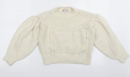 Womens UK Size XS Topshop White Pullover Jumper