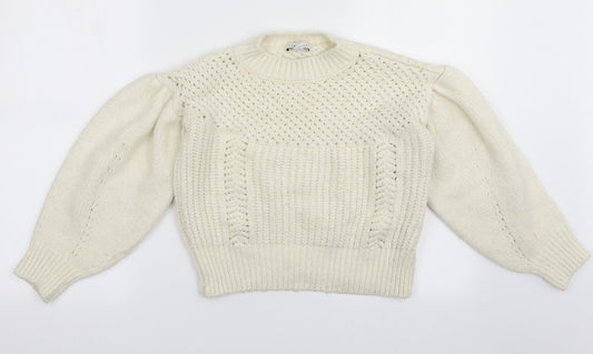 Womens UK Size XS Topshop White Pullover Jumper