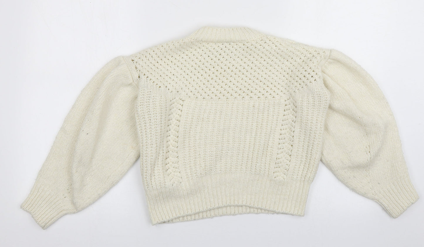 Womens UK Size XS Topshop White Pullover Jumper