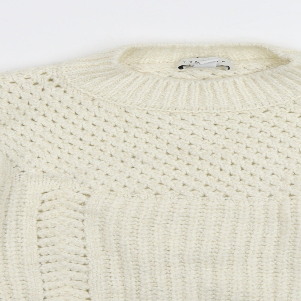Womens UK Size XS Topshop White Pullover Jumper