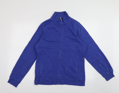 geofge Womens Blue  Cotton Full Zip Sweatshirt Size 16  Zip