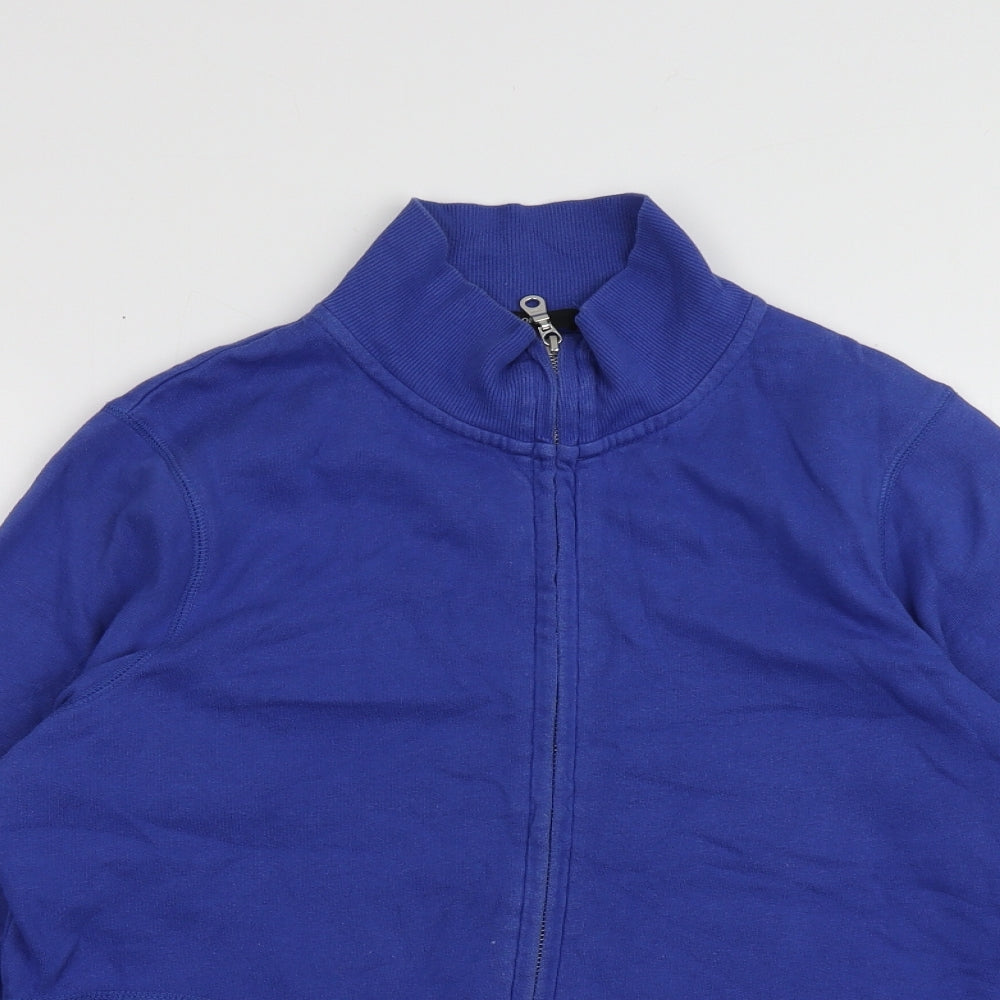 geofge Womens Blue  Cotton Full Zip Sweatshirt Size 16  Zip
