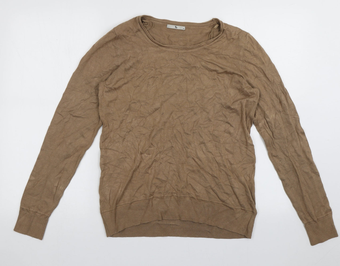 Womens UK Size 14 sainsburys Brown Pullover Jumper
