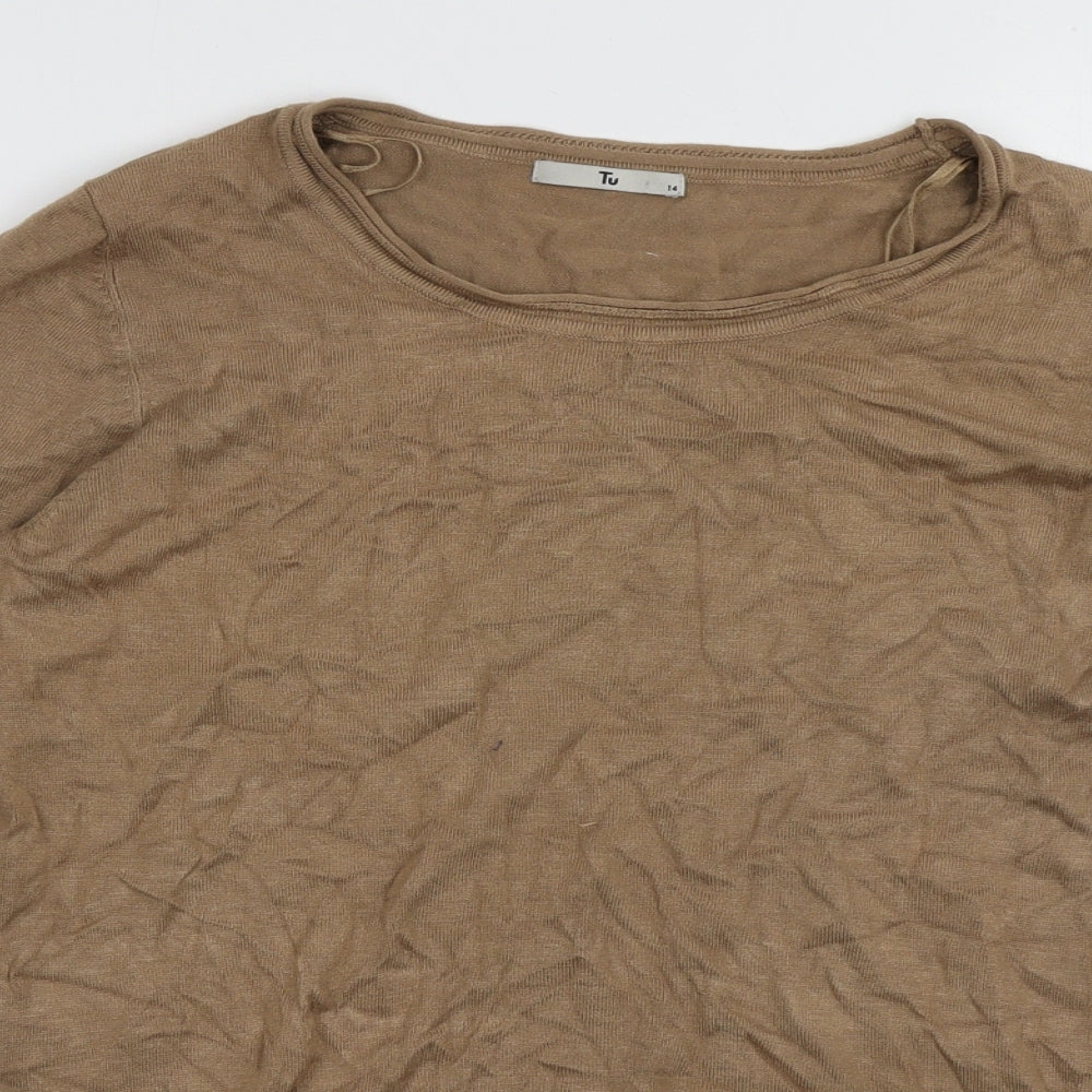 Womens UK Size 14 sainsburys Brown Pullover Jumper