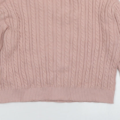 Womens UK Size L Pull&Bear Pink Pullover Sweatshirt