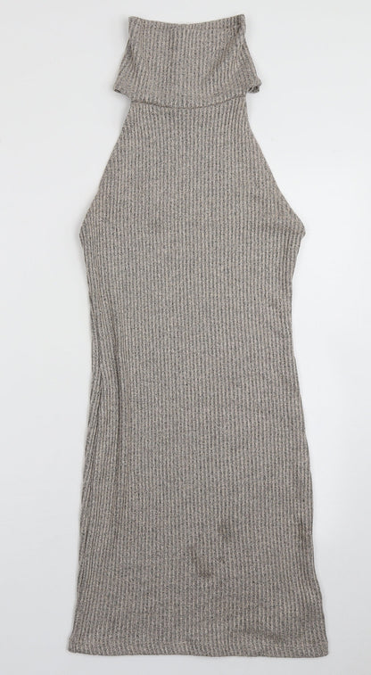 Topshop Womens Brown  Polyester A-Line  Size 10  High Neck Pullover