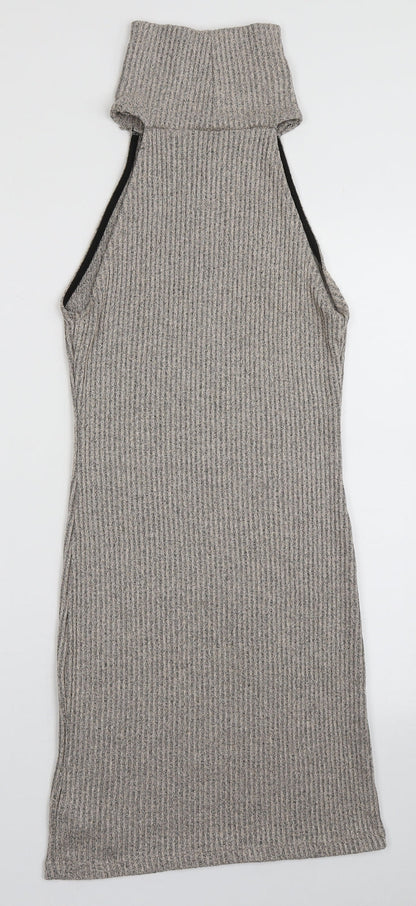 Topshop Womens Brown  Polyester A-Line  Size 10  High Neck Pullover