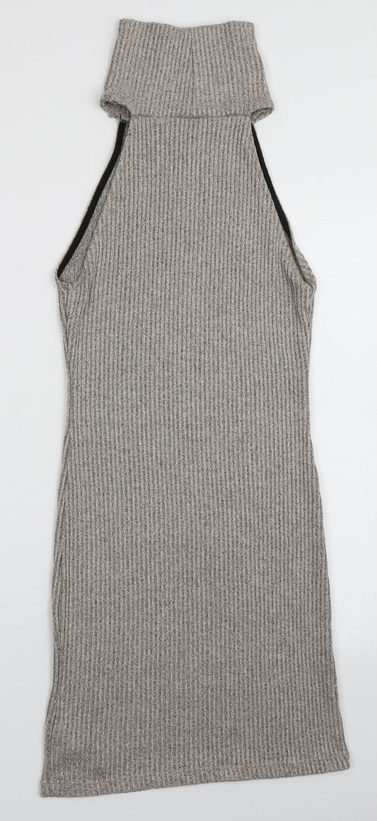 Topshop Womens Brown  Polyester A-Line  Size 10  High Neck Pullover