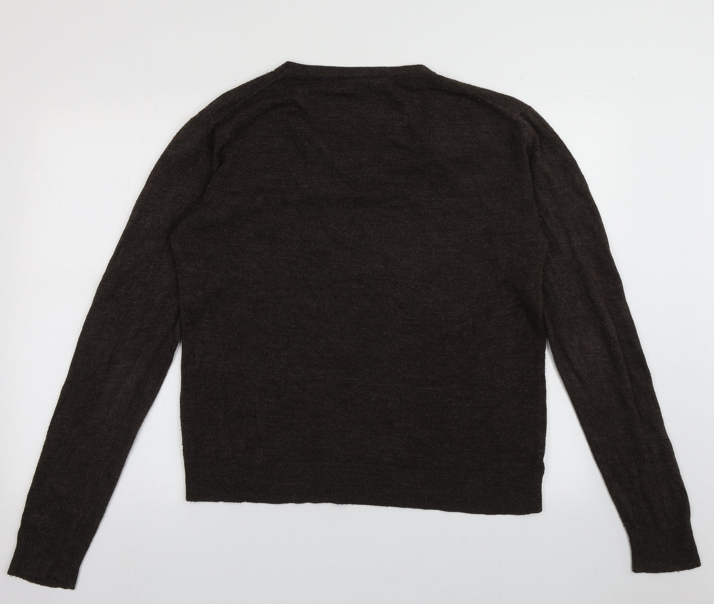 Cedar Wood State Mens Brown V-Neck  Acrylic Pullover Jumper Size XL