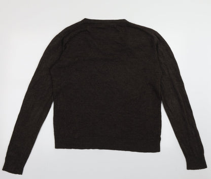 Cedar Wood State Mens Brown V-Neck  Acrylic Pullover Jumper Size XL