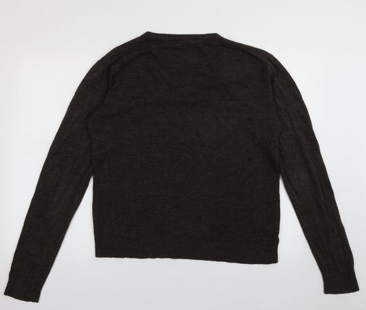 Cedar Wood State Mens Brown V-Neck  Acrylic Pullover Jumper Size XL