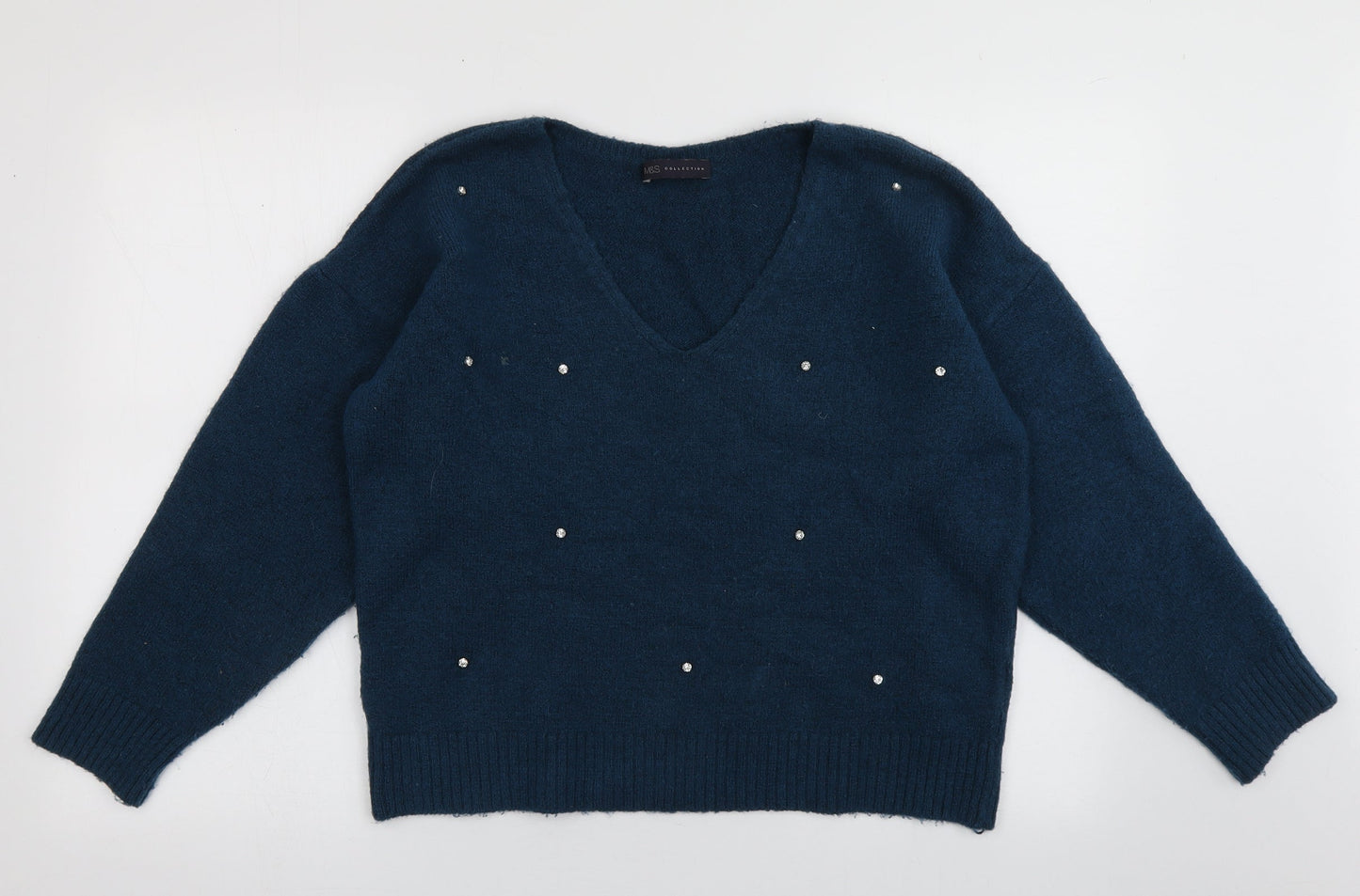 Womens UK Size 12 Marks and Spencer Blue Pullover Jumper