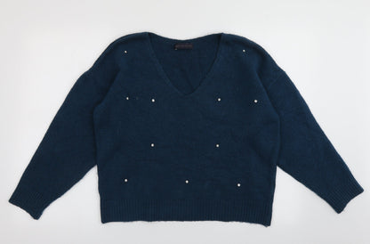 Womens UK Size 12 Marks and Spencer Blue Pullover Jumper