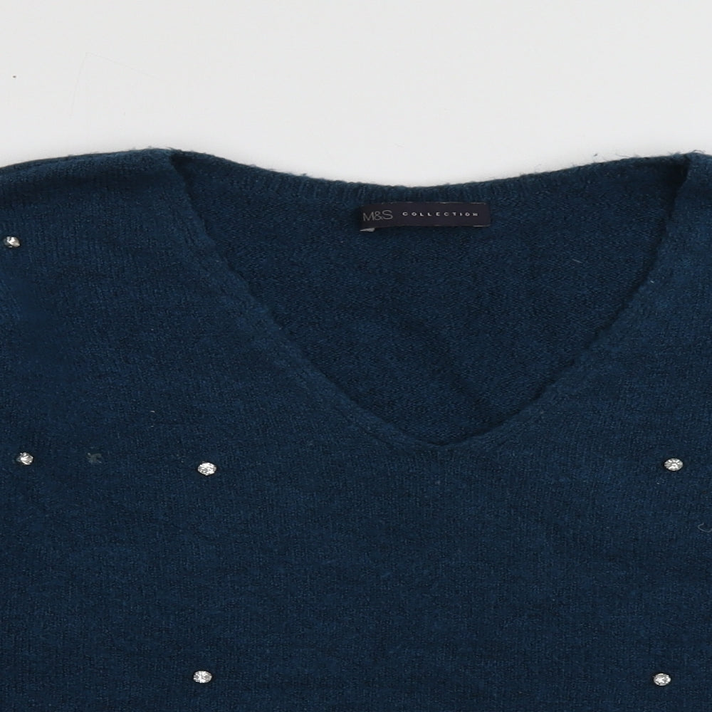 Womens UK Size 12 Marks and Spencer Blue Pullover Jumper