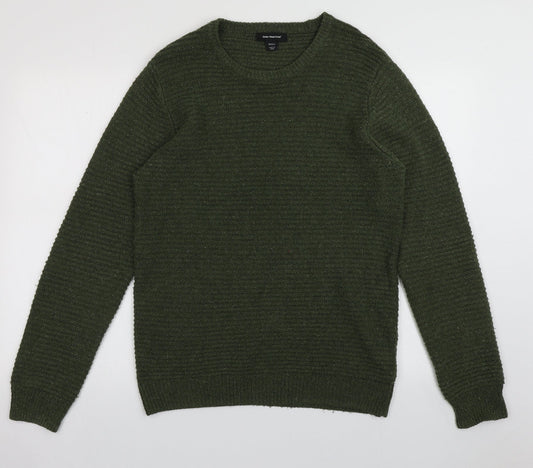 Cedar Wood State Mens Green Crew Neck  Acrylic Pullover Jumper Size M