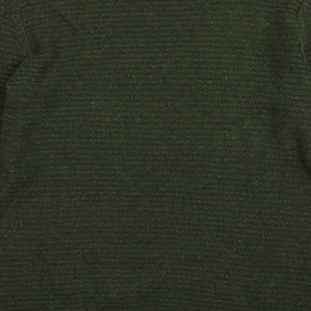 Cedar Wood State Mens Green Crew Neck  Acrylic Pullover Jumper Size M