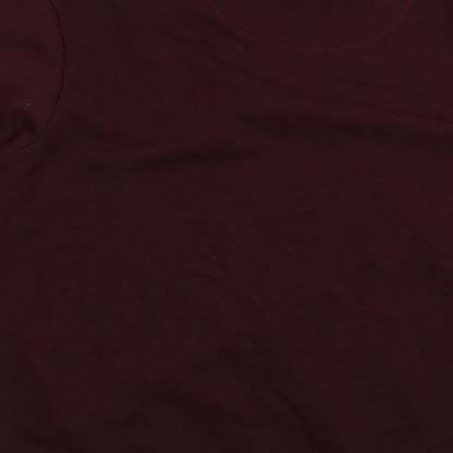 Avenue Mens Red Crew Neck  Cotton Pullover Jumper Size XL