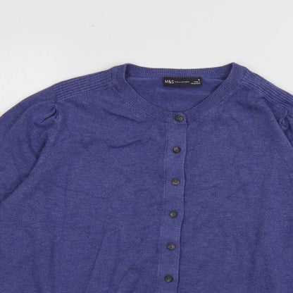 Womens UK Size 16 Marks and Spencer Purple Cardigan Jumper