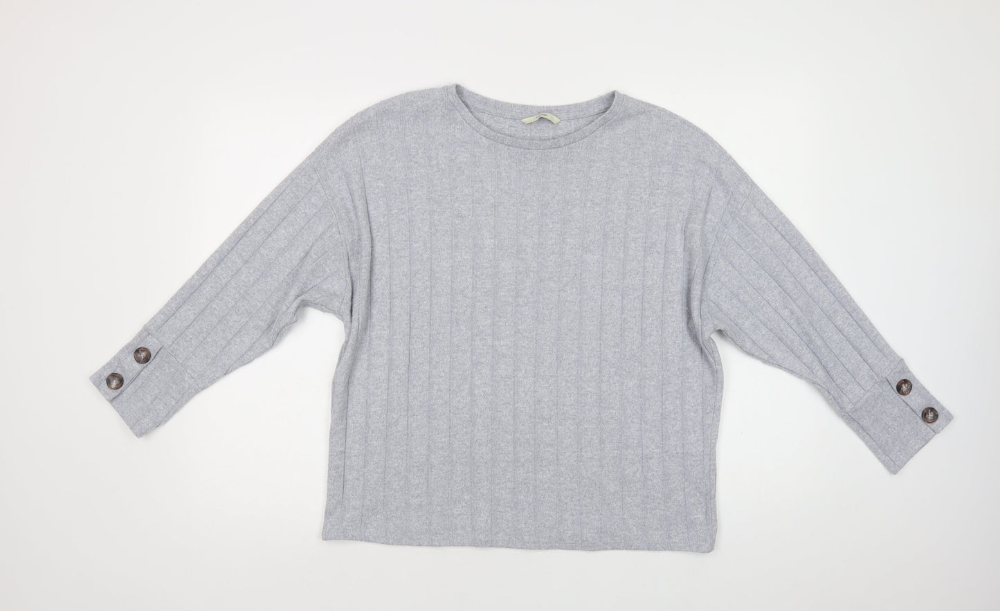 George Womens Grey Crew Neck  Polyester Pullover Jumper Size M