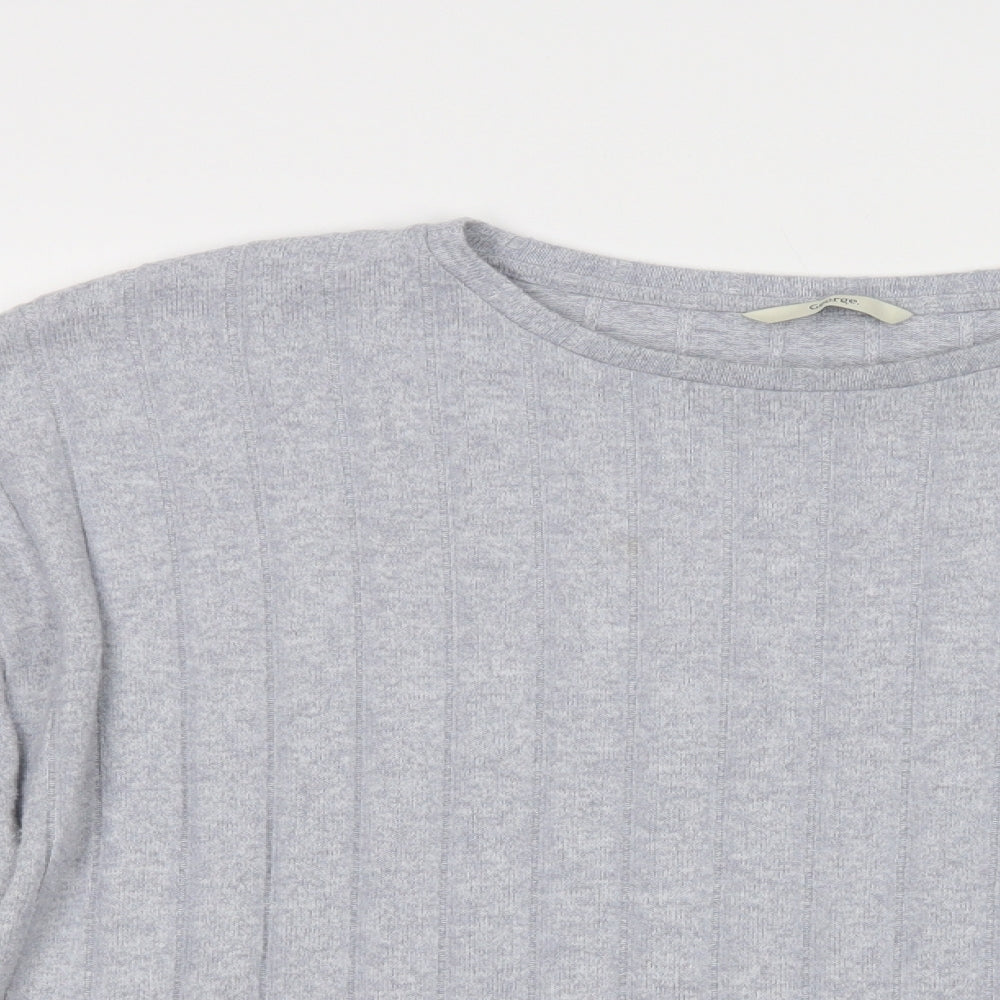 George Womens Grey Crew Neck  Polyester Pullover Jumper Size M