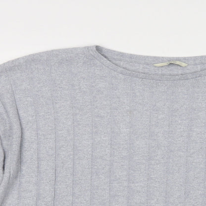 George Womens Grey Crew Neck  Polyester Pullover Jumper Size M