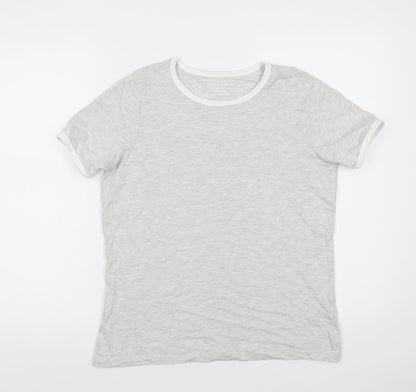 Primark Girls Grey  Cotton Ringer T-Shirt Size 13-14 Years Crew Neck