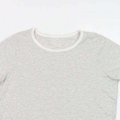 Primark Girls Grey  Cotton Ringer T-Shirt Size 13-14 Years Crew Neck