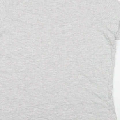 Primark Girls Grey  Cotton Ringer T-Shirt Size 13-14 Years Crew Neck