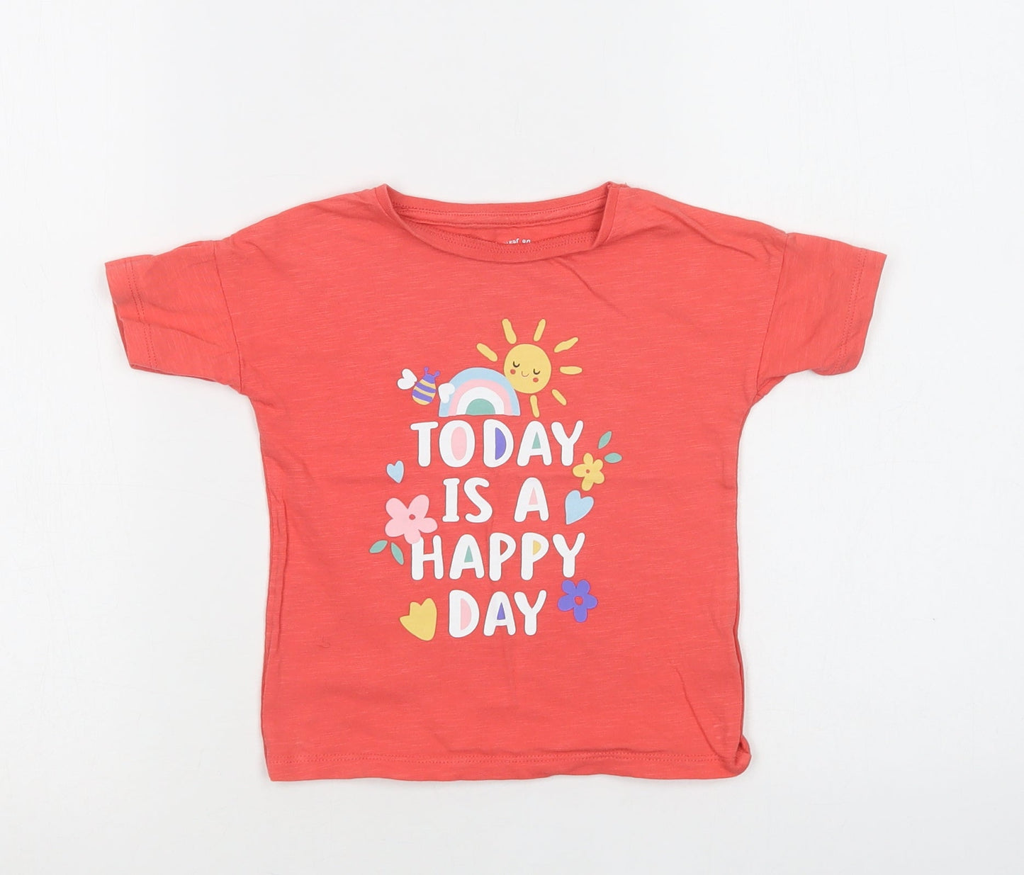 F&F Baby Pink  Cotton Basic Polo Size 18-24 Months Crew Neck  - Happy Day